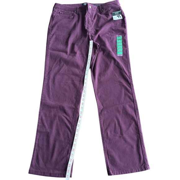 Fall Trending‎ Burgundy Color Straight Leg Jeans Size 18 - Picture 1 of 6